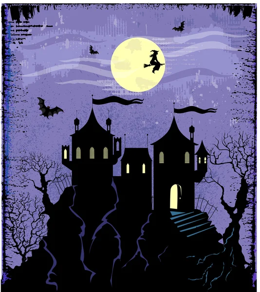 Olg scary castle — Stock Vector