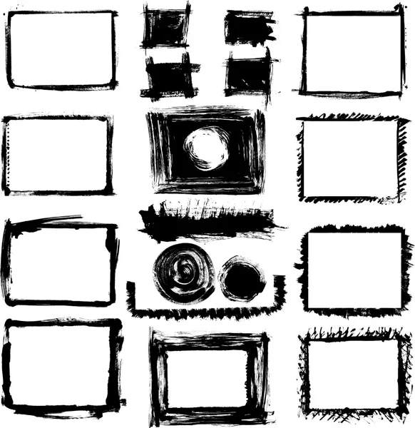 grunge elle çizilmiş çerçeve kümesi