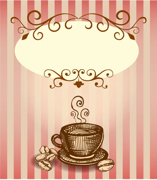 Hintergrund mit Tasse Kaffee — Stockvektor
