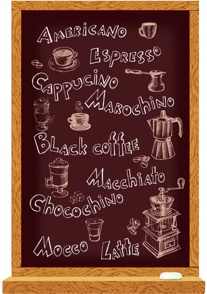 Μαυροπίνακα για καφέ — Διανυσματικό Αρχείο