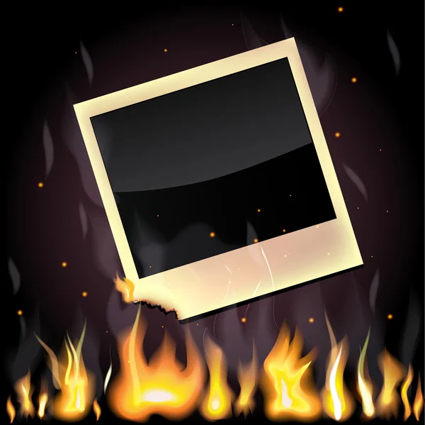 Burning photo — Stock Vector