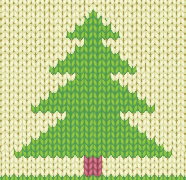 Knitted Christmas tree — Stock Vector