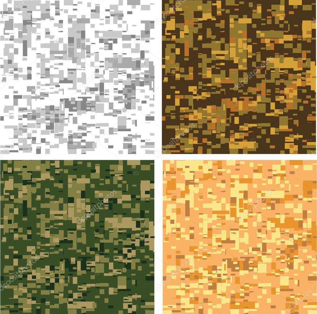 Set of camouflage seamless patterns
