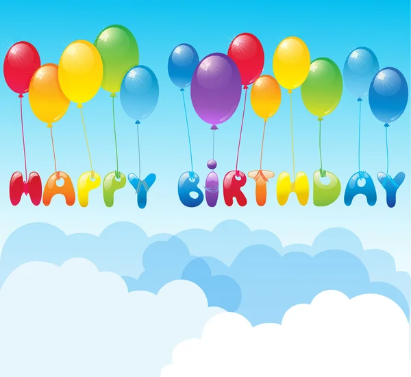 Happy Birthday with ballons — Stock Vector