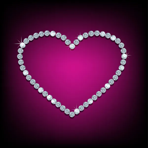Shiny diamond heart — Stock Illustration Shiny diamond heart Vector Graphics