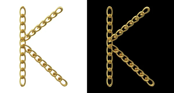 Złote litery k — Zdjęcie stockowe