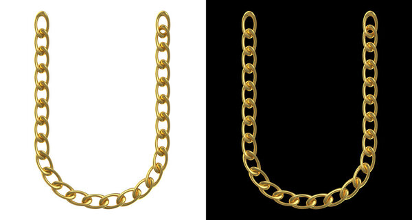 Золотая буква U
