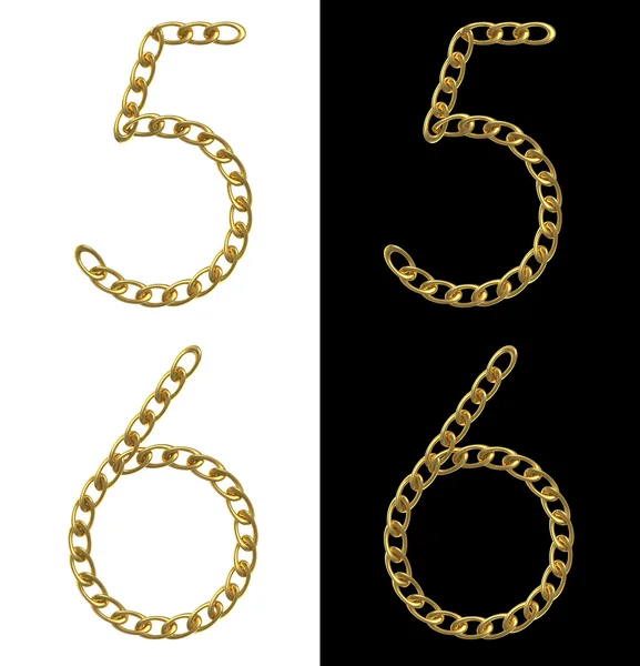 Golden numbers 5 and 6 — Stock Photo, Image