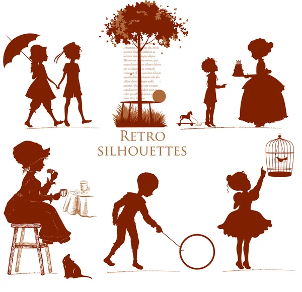 retro siluetleri alt kümesini