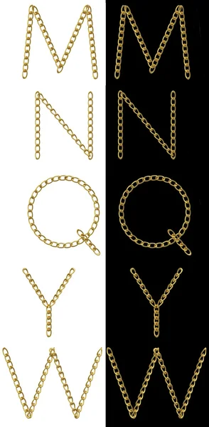 Golden Letters M and N — Stock Photo, Image