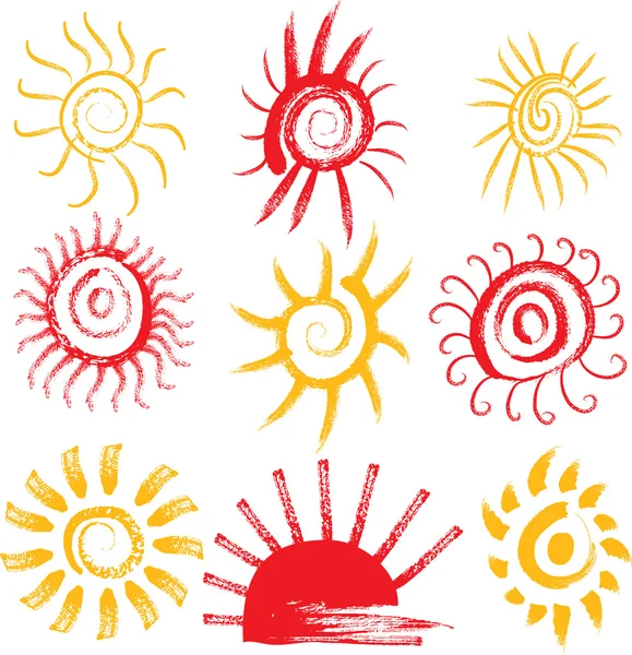 Ensemble de signes du soleil — Image vectorielle