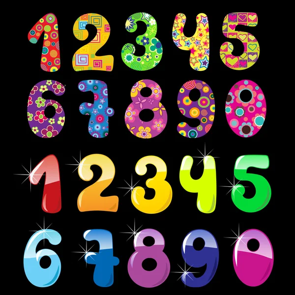 Set of cute numbers — Stock Vector