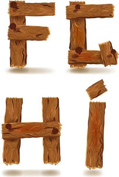 Lettres en bois — Image vectorielle