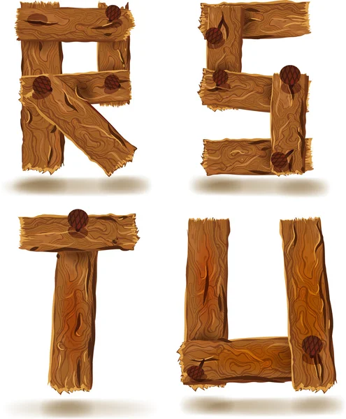 Letras de madera — Vector de stock