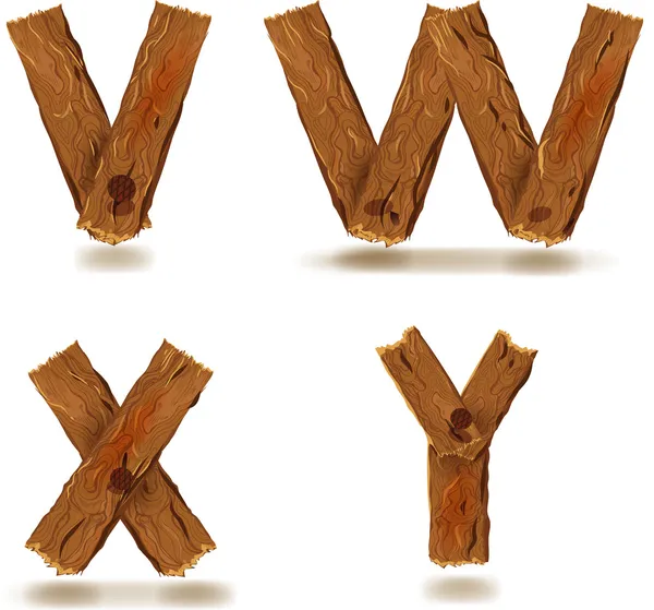 Lettres en bois — Image vectorielle