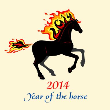 ateşli bir yele ile at