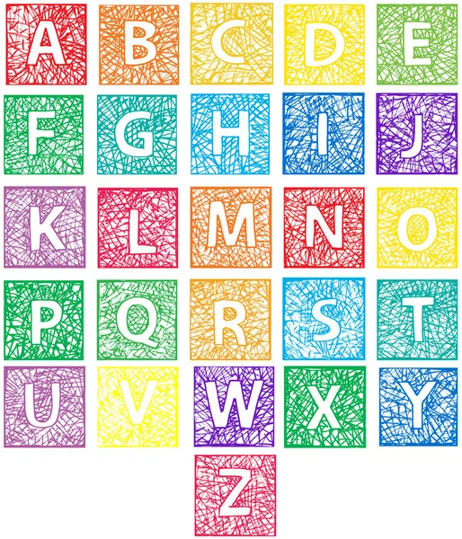 Grazioso alfabeto colorato — Vettoriale Stock