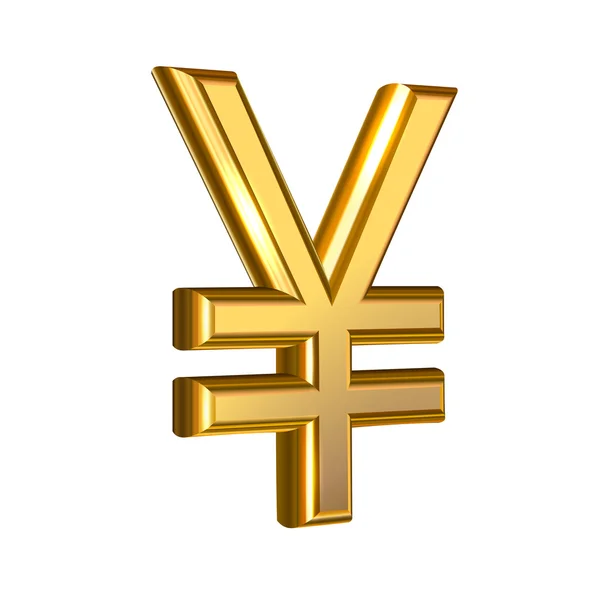 Goldenes Währungssymbol isoliert auf weiß mit Clipping-Pfad — Stockvektor