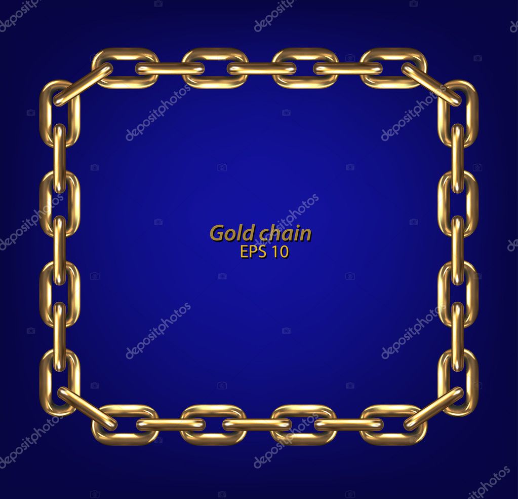Frame made with gold chain — Stock Vector © OlaOla 30723109