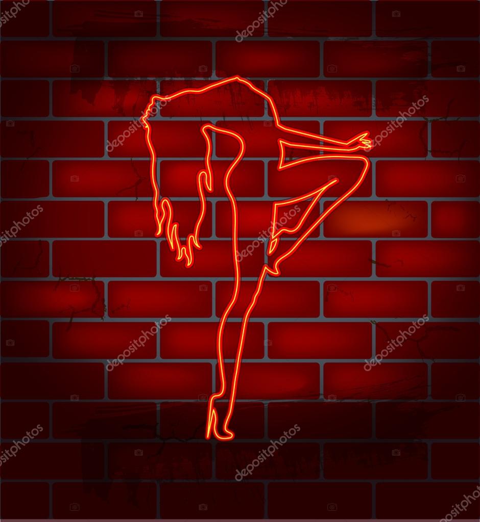 Neon sign for a strip club — Stock Vector © Ola-Ola #30867247