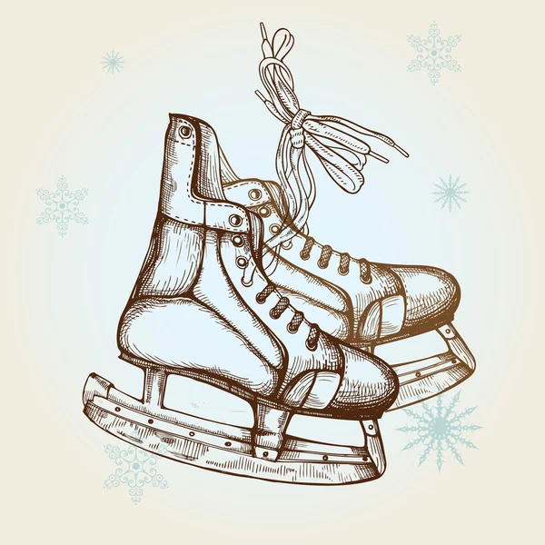 Patins à glace rétro — Image vectorielle