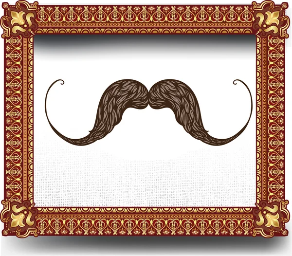 Mustache en marco vintage — Vector de stock