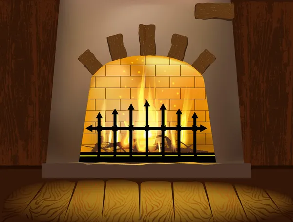 Fire in fireplace — Stock Illustration Fire in fireplace Vector Graphics