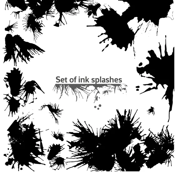 Set of ink splashes — Stock Vector