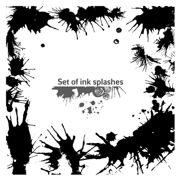 Set voor inkt splashes — Stockvector
