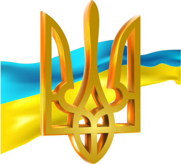 Флаг Украины и герб Украины
