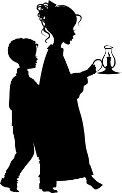 iki çocuk Silhouettes