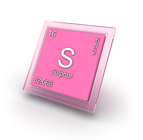 Sulphur chemical element sign — Stock Photo, Image