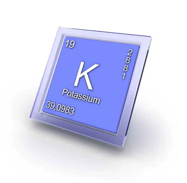 Signe d'élément chimique de potassium — Photo