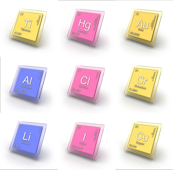 Chemical element sign collection — Stock Photo, Image
