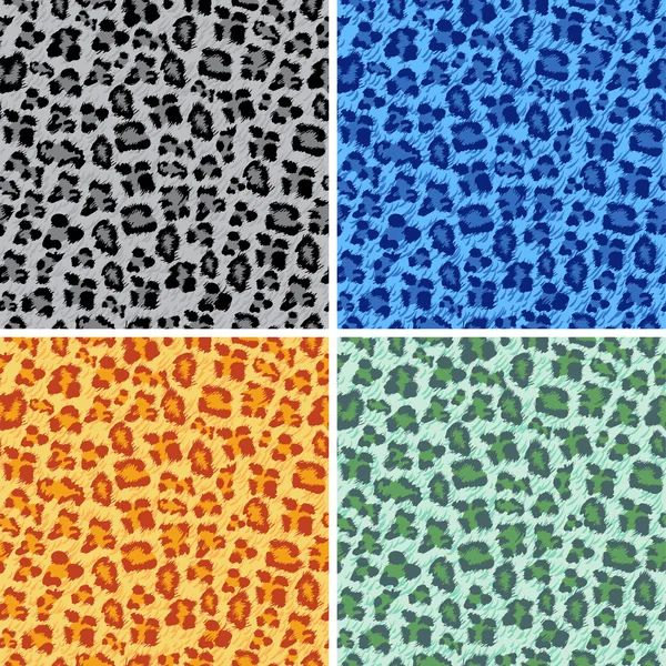 Set of different leopard backgrounds — Stock Vector