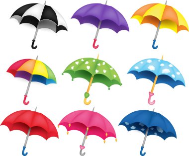 Set of umbrellas clipart