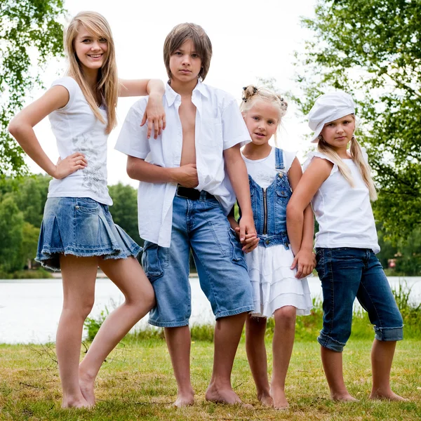 De familie jeans — Stockfoto