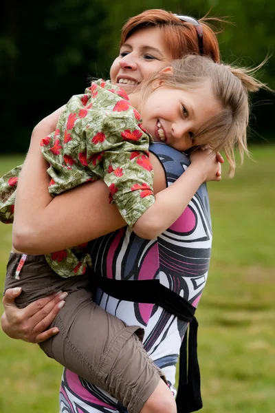 Hugging with my mother — Stock Photo, Image