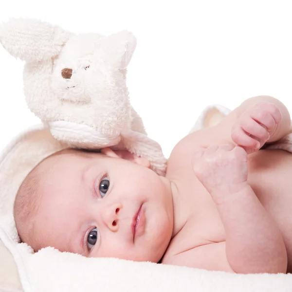 Baby mit Bär — Stockfoto