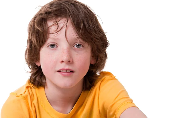Çocuk portre sarı — Stok fotoğraf