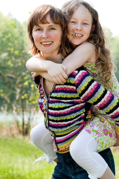 Bunnyhopping with my mom — Stock Photo, Image