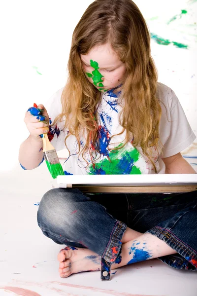 Schilderen mijn canvas werkvlak — Stockfoto