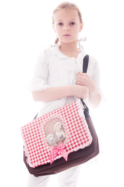 Bambino con una borsa — Foto Stock