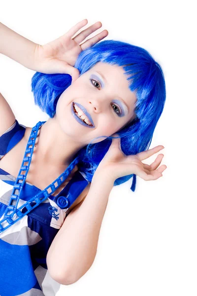 Grzy ragazza blu — Foto Stock