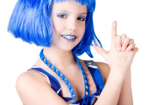 Blaues Bond-Girl — Stockfoto