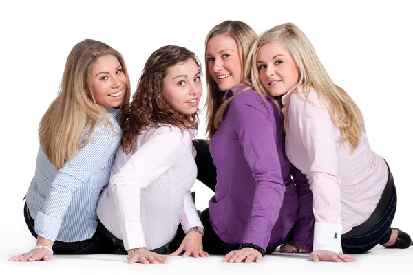 Szczęśliwy dziewczęcej grupy — Zdjęcie stockowe