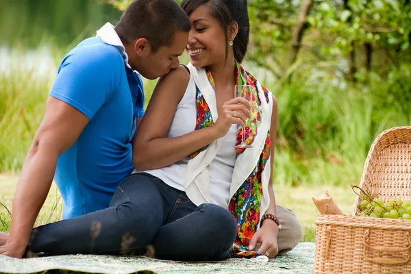 Kiss on her shoulder — Stock Photo, Image