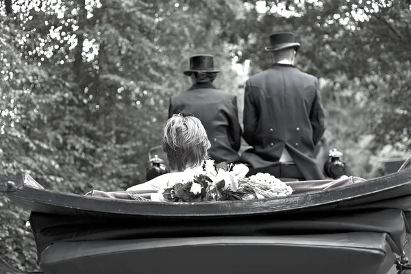 Groom in coach — Stock Photo, Image