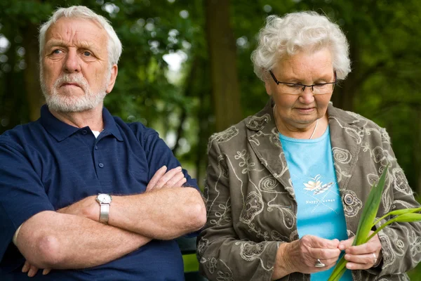 Elderly couple enjoying nature — Stock Photo, Image