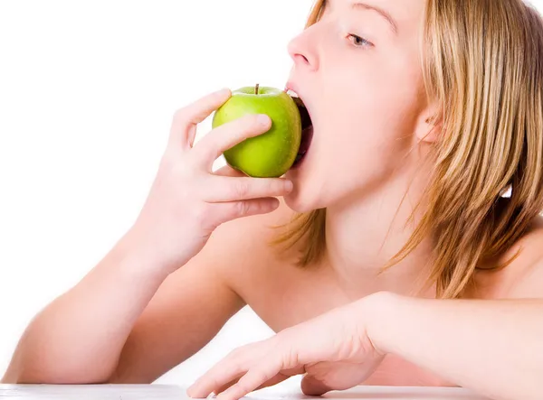 Manger la pomme — Photo